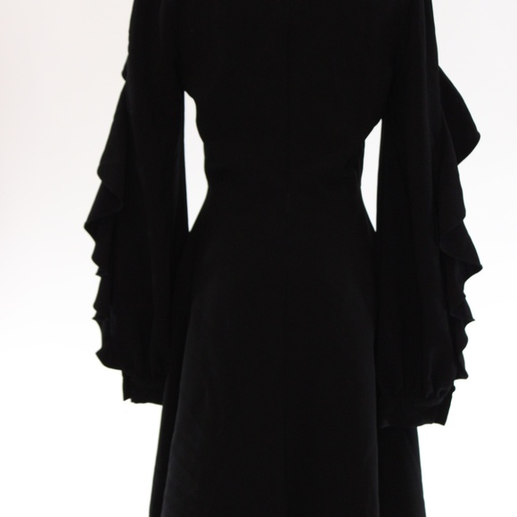 Christian Siriano, Black Front Ruffle Dress, Size 6 - Picture 8 of 14
